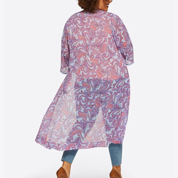 Jessica Simpson Blakely Kimono Duster in Solitary Paisley-NWT - Picture 7 of 8